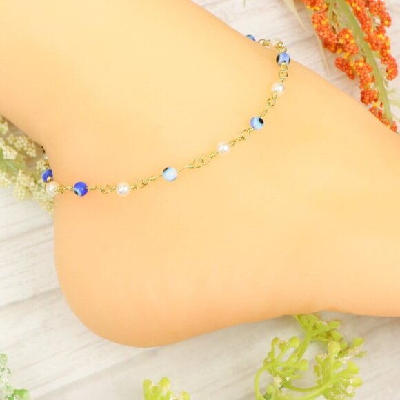 "Handmade Anklet – Elegant & Delicate Jewelry for Women | UNVRC1379 - Picture 2 of 10